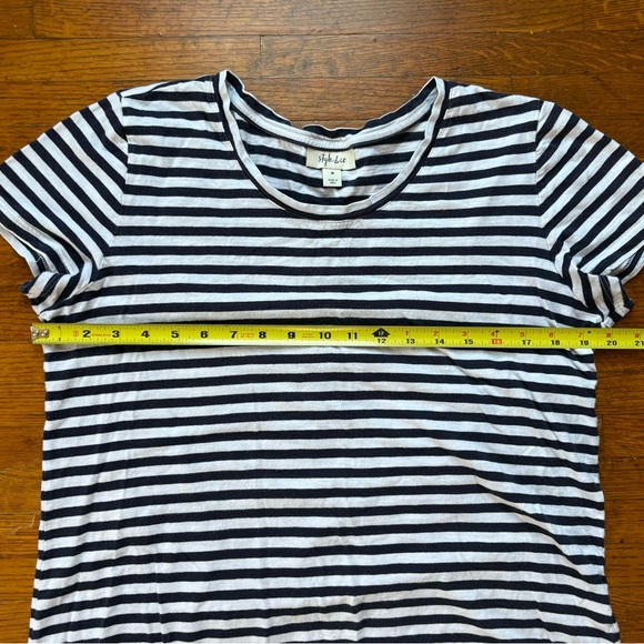 Style & Co Navy And White Stripe T-Shirt M - Picture 4 of 4